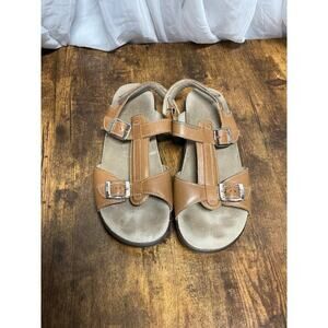 SAS Captiva T Strap Leather Sandal Caramel Womens 9 N Comfort Walking Adjustable
